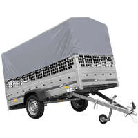 Autoaanhanger 264x125 UNITRAILER GARDEN 264 KIPP met gaaswanden, H-800 frame en grijze kap