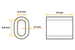 Aluminium connector voor DROMET ZLA.4 touwen, huls voor 4mm touwen