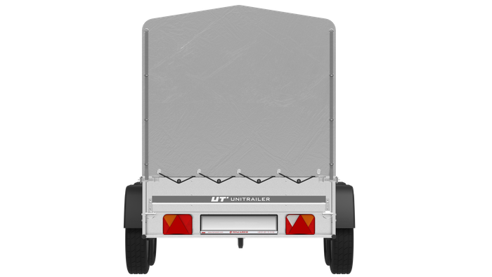 Tweeassige aanhanger 264x125 UNITRAILER GARDEN 264/2 KIPP met H-1100 frame en grijze huif