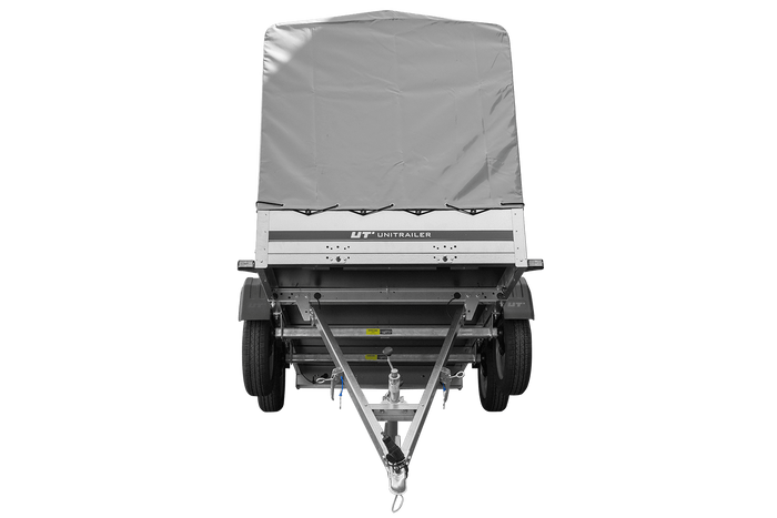 Tweeassige aanhanger 264x125 UNITRAILER GARDEN 264/2 KIPP met H-1100 frame en grijze huif
