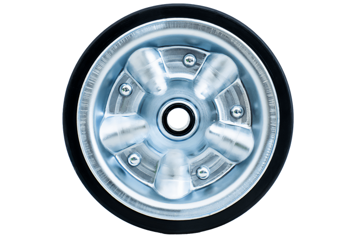 Reservewiel voor het KNOTT 405641.001 neuswiel, gemaakt van massief rubber, 200x60 mm.