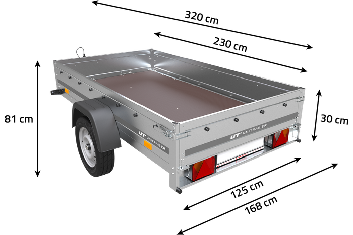 Autoaanhanger 230x125 UNITRAILER GARDEN 230 KIPP