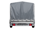Autoaanhanger met aluminium zijwanden 264x150 Unitrailer Garden 265 KIPP ALU met H-1100 frame en grijze afdekking