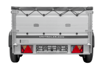 Tweeassige aanhanger met aluminium zijwanden 264x125 Unitrailer Garden 264/2 KIPP ALU met BIS-zijwanden, H-0 frame en grijze afdekking