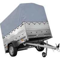 Lichte aanhangwagen op veren 200x125 UNITRAILER GARDEN 201/R KIPP met BIS zijwanden, H-800 frame en grijze afdekking