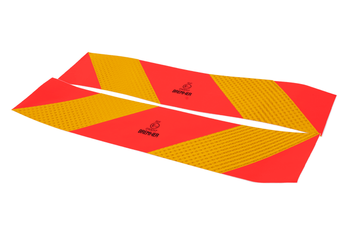 Stickers, reflecterende stickers, korte HERMON, markeringsplaten voor zware voertuigen, 565x132mm, links+rechts