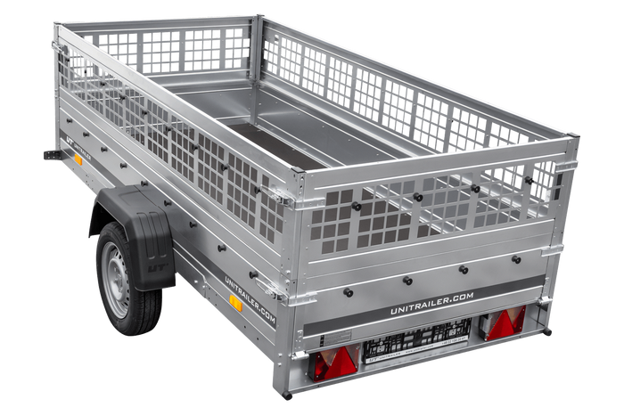 Enkelassige aanhanger 264x125 UNITRAILER GARDEN 264 KIPP met gaaswanden