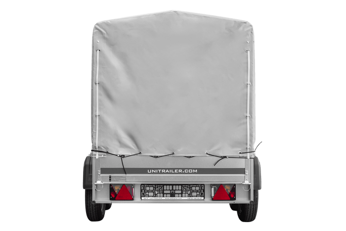 Tweeassige aanhanger 264x125 UNITRAILER GARDEN 264/2 KIPP met H-1100 frame en grijze huif