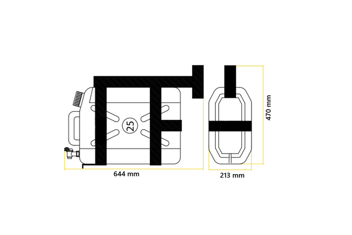 LOKHEN STARK 25l watertank met frame voor busaanhanger met zeepdispenser