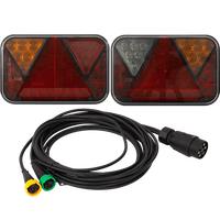 FRISTOM LED achterlichten + MANTES 5m 7-polige kabelboom