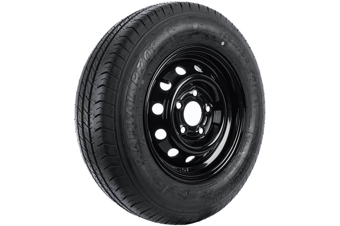 Versterkte wiel voor aanhangwagen LINGLONG BAND 165/80 R13C 96/94N UNITRAILER VELG zwart 4.5Jx13"H2 5x112 ET 30