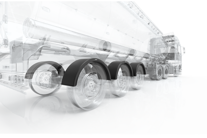 Spatbord voor aanhanger 19,5-24,5" DOMAR DK1580 1300/430mm wielkast