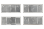 Reflectorset x4 reflector voor aanhangers - wit, 90 x 40 mm