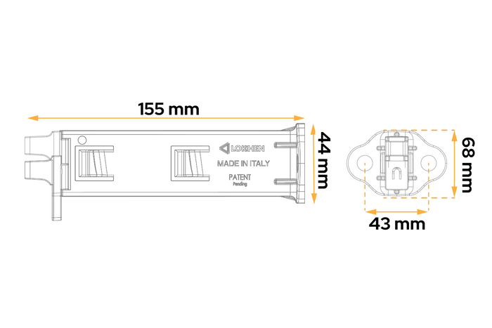 Set van twee inklapbare wielkeggen LOKHEN ORIGAMY 36 h:151 mm set met handgreep