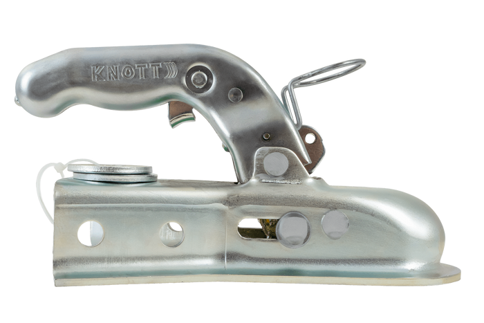KNOTT 6E0176.001 kogelkoppeling voor een 750kg aanhangwagen met een V-vormige dissel
