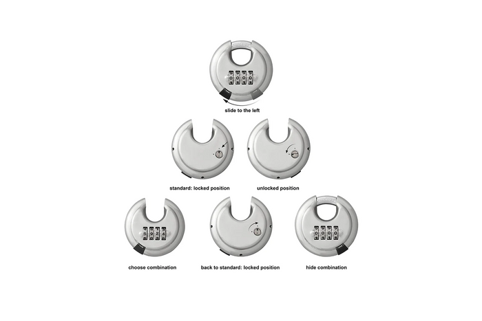 Rond hangslot met cijferslot ProPlus 341317 beugelhangslot met code 70 mm