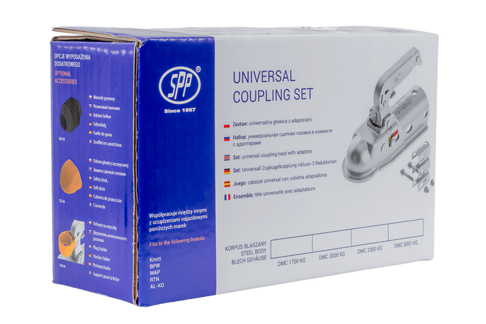 STEELPRESS BC-3000C-00-00+Z2 kogelkoppeling voor 3000kg aanhangwagen met 35-50mm buisdissel, gietijzer