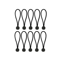 Set touwen voor het vastzetten van tentluifels ProPlus 365644 rubberen touwen met bol 15 cm 10 stuks.