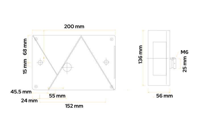 ASPÖCK Multipoint IV achterlicht, 6 functies, links