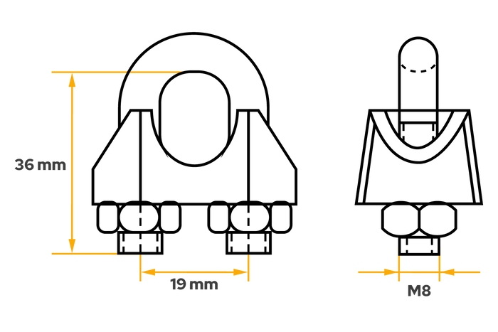 DROMET ZL10 beugelklem voor touwen 10mm