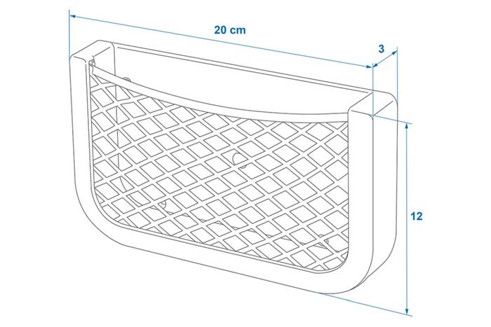 ProPlus 230038 opbergnetvak met frame 200x120mm