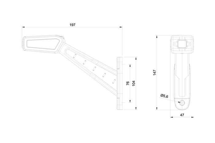 FRISTOM FT-146 LED-markeringslampen met 3 functies (links + rechts).