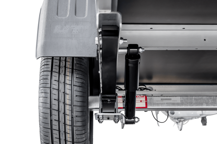 Autoaanhangwagen op veren 230x125 UNITRAILER GARDEN 230/R KIPP met H-1100 frame en blauwe afdekking