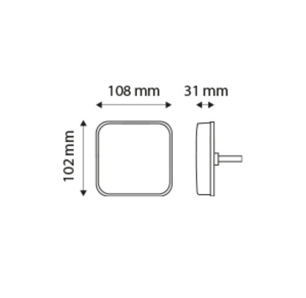 TT Technology TT.12523B LED achterlichten 4 functies links+rechts, draadloos, met magneet