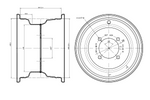 UNITRAILER stalen velg zwart 5,5"x8"H2 4x88 ET:-2