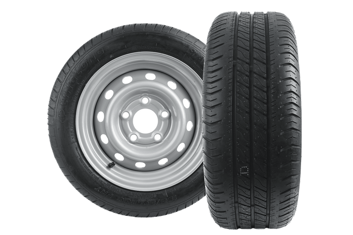 Set van twee versterkte wielen voor aanhangwagen LINGLONG BAND 195/50 R13C 104/101N UNITRAILER VELG 5.5Jx13"H2 5x112 ET 30