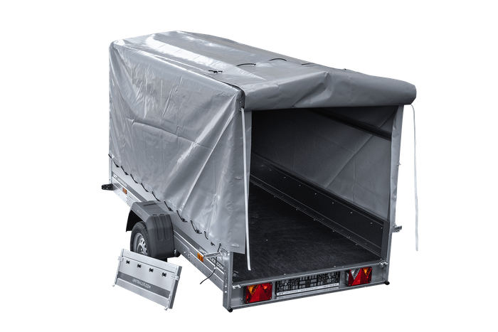 Autoaanhanger 264x125 UNITRAILER GARDEN 264 KIPP met H-1100 frame en grijze kap