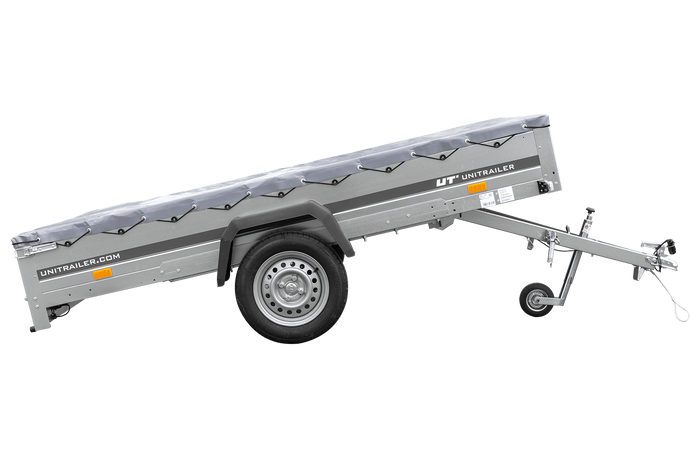 Autotrailer 264x150 UNITRAILER GARDEN 265 KIPP met H-0 frame en grijze huif