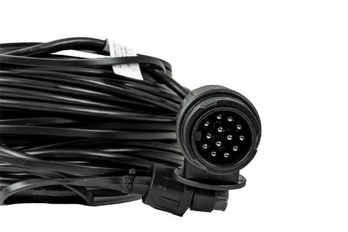 MANTES elektrische installatie aanhangwagen takelwagen kabelboom 12 m, 13-polige stekker, 2x 8-polige bajonetten