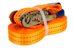 Set van vier UNITRAILER 10m/35mm/2t oranje transportbanden met spaninrichting
