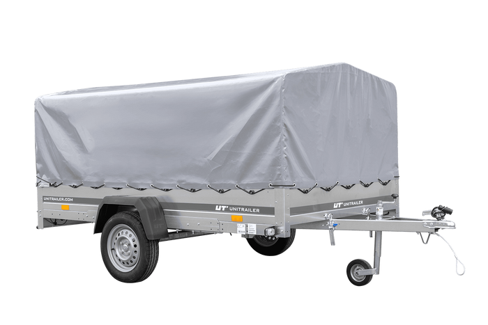 Eenassige aanhangwagen 264x150 UNITRAILER GARDEN 265 KIPP met H-800 frame en grijze huif