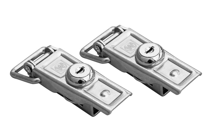 Set van twee WINTERHOFF BVS 60-1 aanhangerzijhaken voor het afsluiten van de aanhangerzijkant met een sleutel