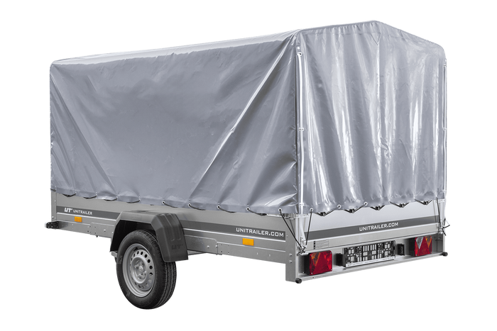 Eenassige aanhangwagen 264x150 UNITRAILER GARDEN 265 KIPP met frame H-1100 en grijze huif