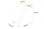 Half spatbord voor aanhanger DOMAR D1013004 wielkast 395/220mm rechts