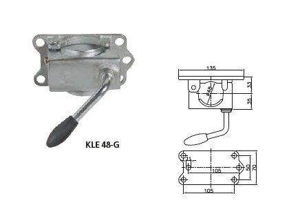 Steunwiel met gietijzeren klem WINTERHOFF ST48-200VB+KLE48-G 150kg 48mm 505-725mm