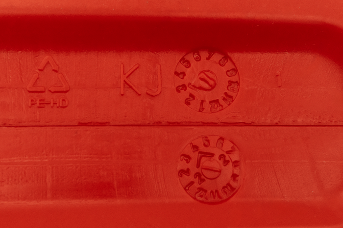 5L HERMON kunststof jerrycan met trechter, rood