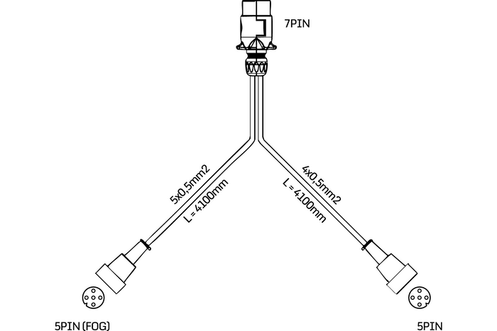ASPÖCK MULTIPOINT V achterlichten + MANTES 4,1m 7-polige kabelboom