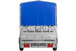 Autoaanhangwagen op veren 264x125 UNITRAILER GARDEN 264/R KIPP met gaaswanden, H-800 frame en blauwe afdekking