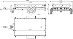 Autoaanhanger 230x125 UNITRAILER GARDEN 230 KIPP met gaaswanden en grijze afdekking