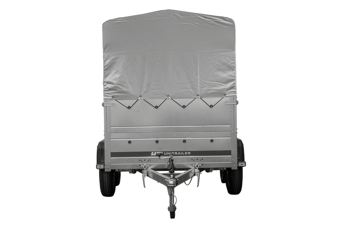 Twee-assige aanhanger 264x125 UNITRAILER GARDEN 264/2 KIPP met BIS zijwanden, H-800 frame en grijze kap