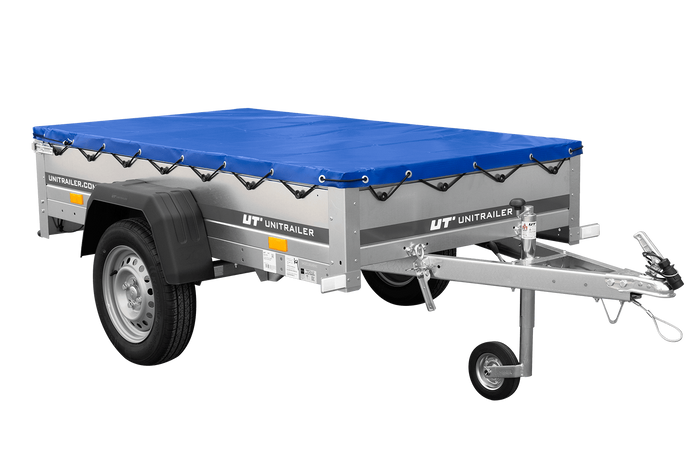 Lichte aanhanger 200x106 UNITRAILER GARDEN 200 KIPP met H-0 frame en blauwe hoes