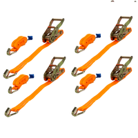 Set van vier UNITRAILER 12m/25mm/1t oranje transportbanden met spaninrichting