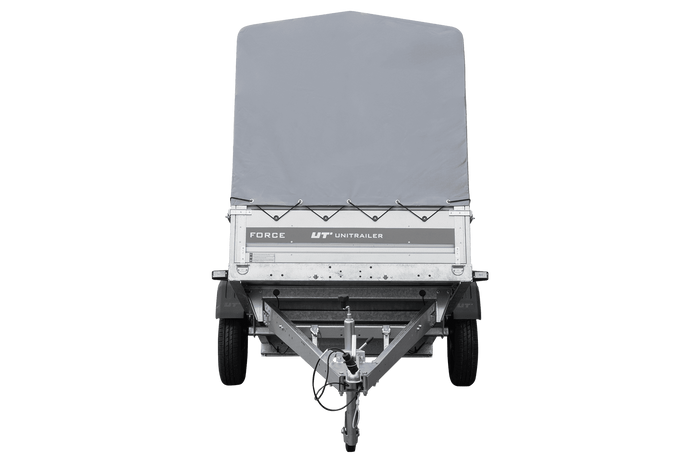 Lichte aanhanger 230x125 UNITRAILER FORCE 230 KIPP met H-1100 frame en grijze afdekking