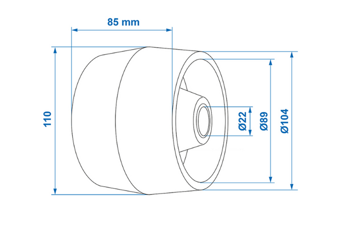 ProPlus 345472 zijrol voor boottrailer 85 mm