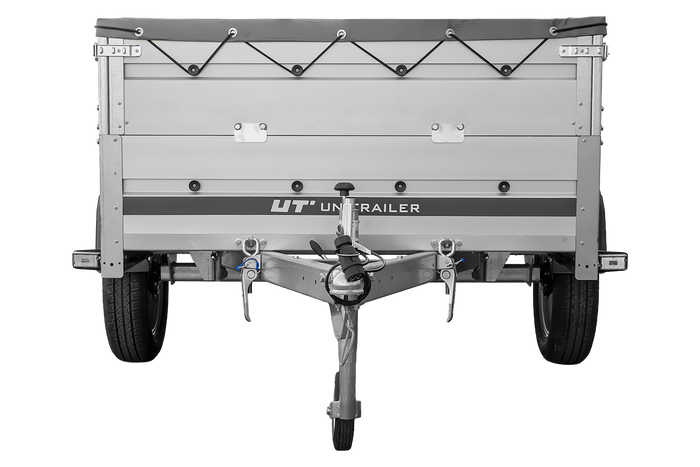 Autoaanhanger met aluminium zijwanden 200x125 Unitrailer Garden 201 KIPP ALU met BIS-zijwanden, H-0 frame en grijze afdekking