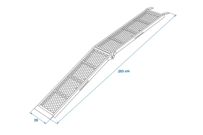 ProPlus 390094 opklapbare stalen oprijplaten voor trailers, 203 cm, 680 kg, set van 2